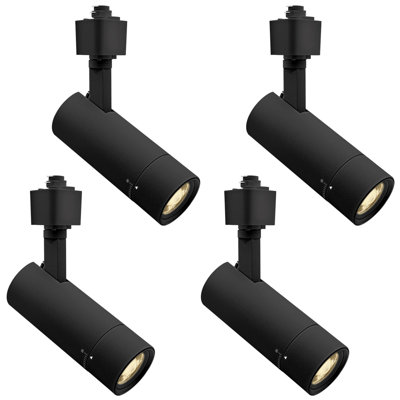 Luxrite 2 Inch Zoomable LED Track Light, 5CCT, CRI90, 10W, 700LM, Dimmable, 358° + 90° Tilt, 20°-50° Beam, H Type Track Light, ETL, Black 4 Pack