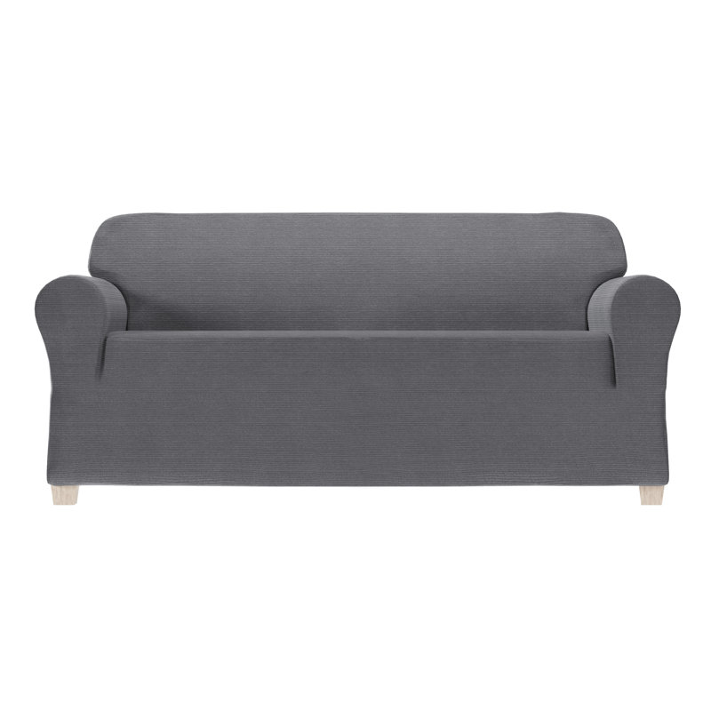 Canapé en chenille extensible, H 34 po x l 96 po x P 38 po, Nickel