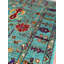 Tapis bleu sarcelle en laine et coton Original