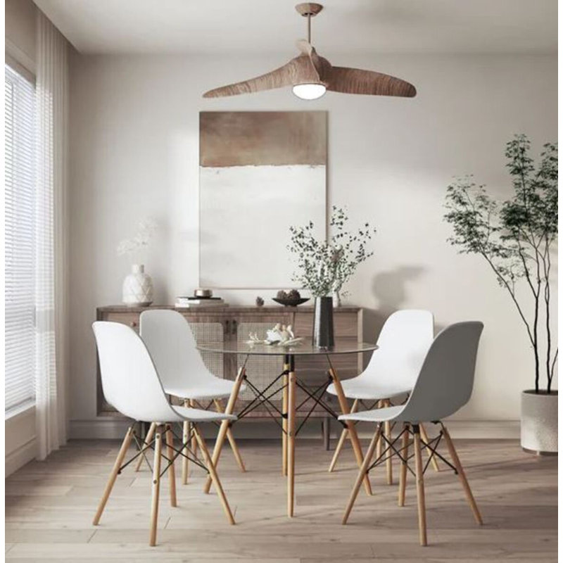 Eiffel Glass Round Dining Table, 29.5"H x 32"L x 32"W