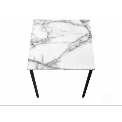 Ensemble de table, ensemble de 3 pièces, café, bout, métal, stratifié aspect marbre, contemporain, moderne