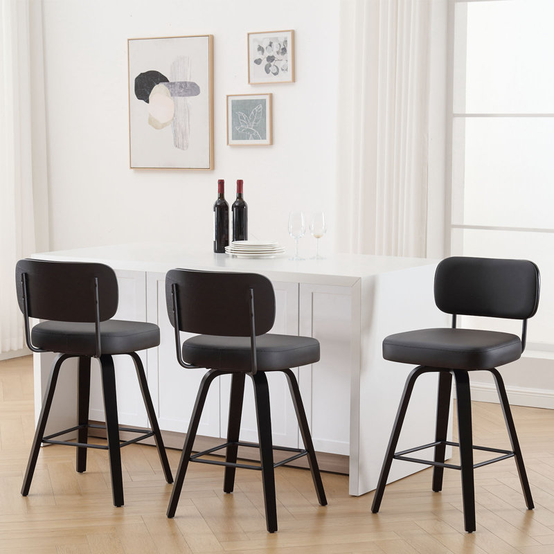 Tabouret de bar et de comptoir pivotant Loranza, Tabouret de comptoir (siège d'une hauteur de 26 p, Gris, Brun