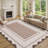 Modern Neutral Non Slip Washable Rugs, Contemporary Border Print Pattern Foldable Soft Carpet, Low Pile Floor Mat-1029704771
