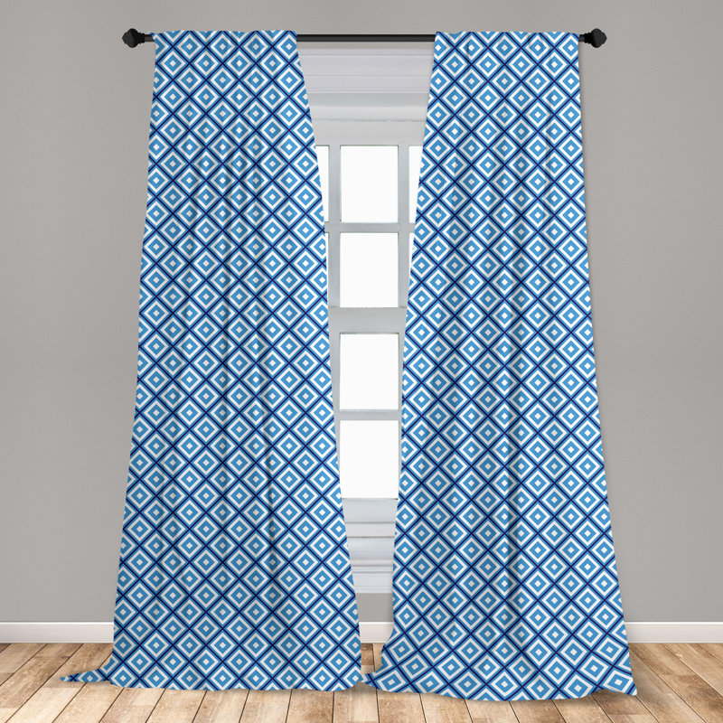 Geometric Semi-Sheer Rod Pocket Sliding Panel, 28" x 63"