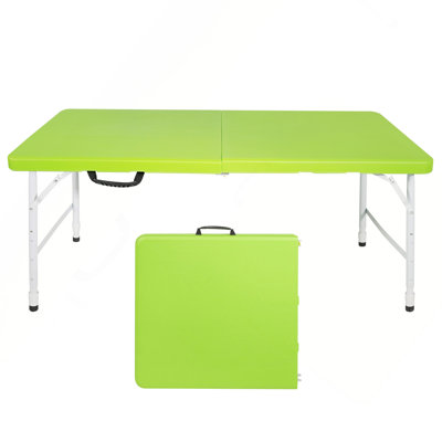4ft Green Portable Folding Table Indoor&Outdoor Maximum Weight 135Kg Foldable Table for Camping