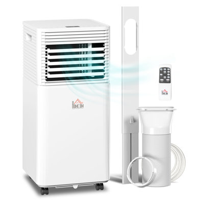 HOMCOM 8000 BTU Portable Air Conditioner, 4-in-1 AC Unit with Dehumidifier, Fan, and Sleep Mode for Rooms Up to 344 Sq. Ft., White