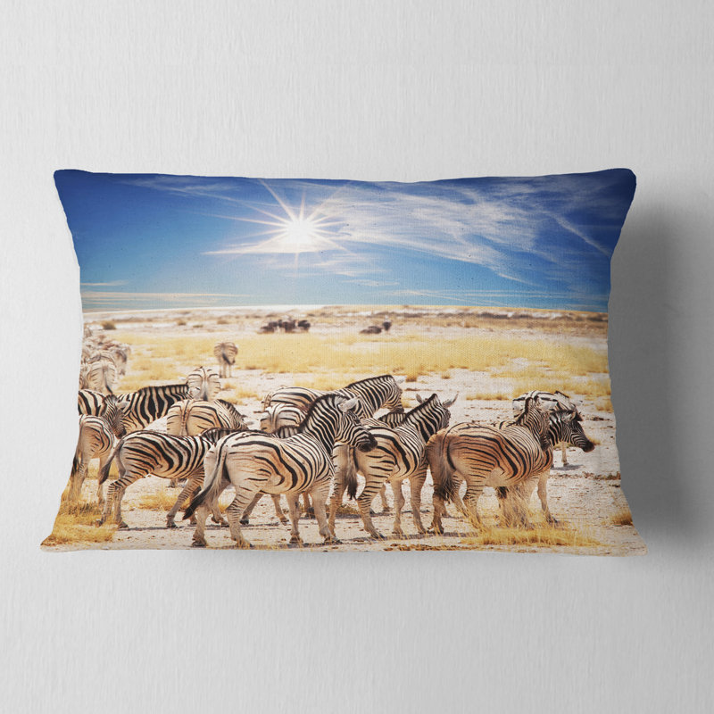 Coussin lombaire en zèbre sur coussin de jour brillant africaine magnifique