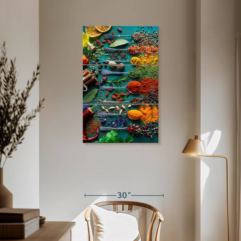 Ensemble d'herbes et d'épices 3 pièces, H 57 po x l 36 po x P 1,25 po