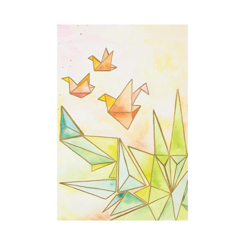 Origami Cranes by Nola James - Wrapped Canvas Gallery-Wrapped Canvas Giclée, 30.48cm H x 20.32cm W