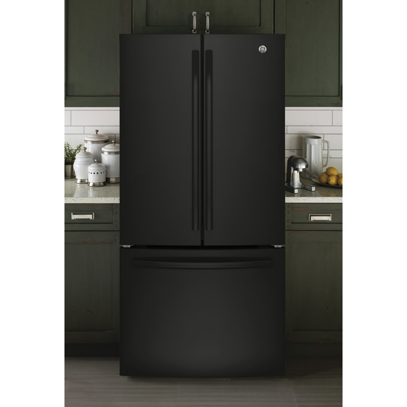 33" Black French Door Refrigerator with Ice Maker and Smart Features