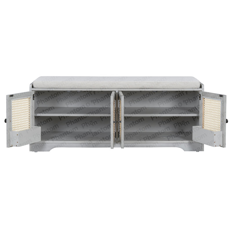 Banc de rangement Rustic, Gris délavé