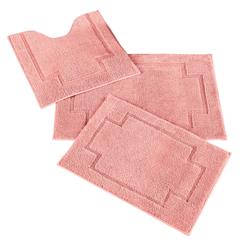 Tapis pour salle de bain Cihat, Rose