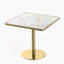 Table de salle à manger carrée moderne avec plateau en faux marbre, assemblage facile, structure en métal robuste pour une utilisation élégante et durable