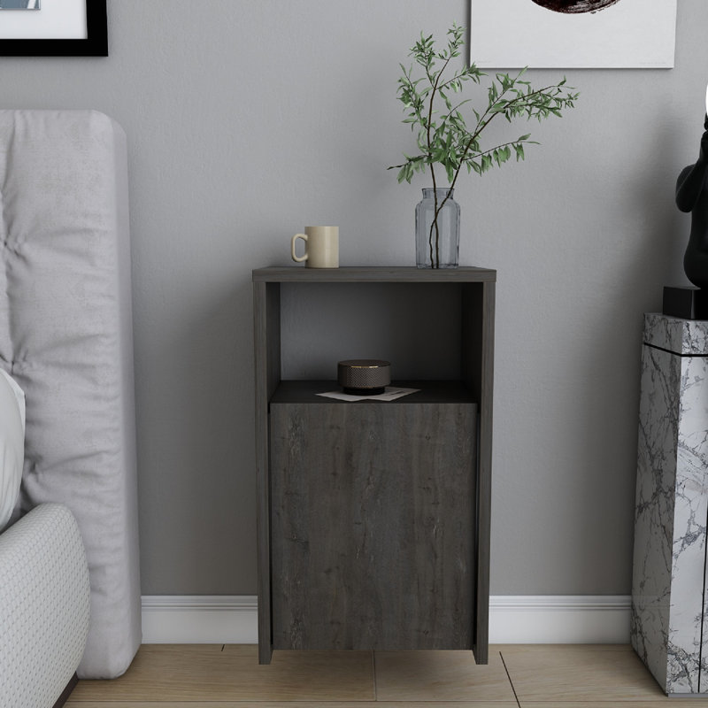 Ronassi 39.8cm W Bedside Table, Dark Oak