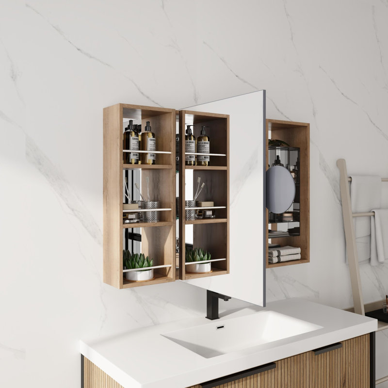 41.4'' Bathroom Mirror Cabinet With Storage Combination