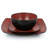 Gibson Elite Soho Lounge 16 Piece Matte Glazed Stoneware Dinnerware Set In Red-58884879