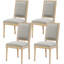 Chaises de salle à manger French Country - Chaises d'appoint rembourrées rectangulaires avec pieds en bois massif-46718490-48630781-46718491