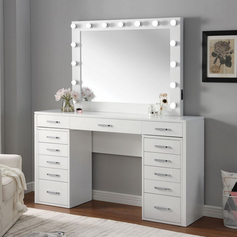 Bureau de coiffeuse avec miroir Tariq