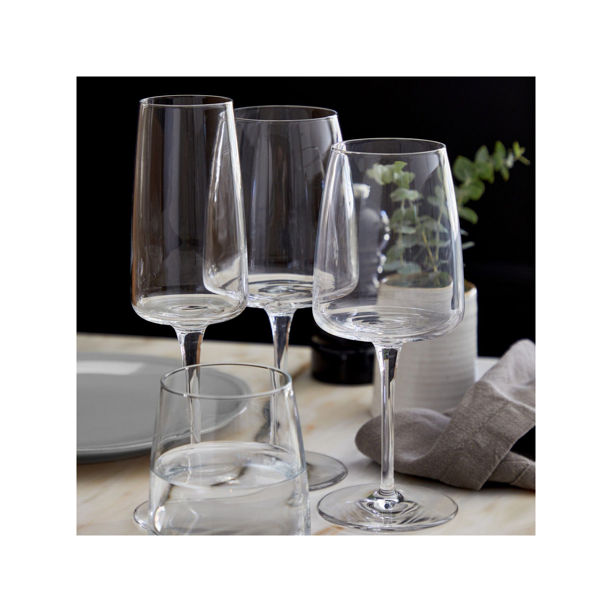 Vine Stemless Wine Glasses 8 oz, Clear, 13 Oz