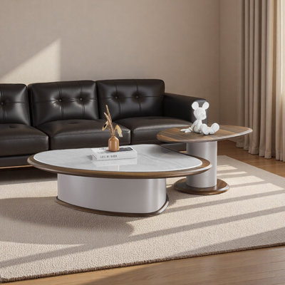 Ensemble de tables basses en marbre