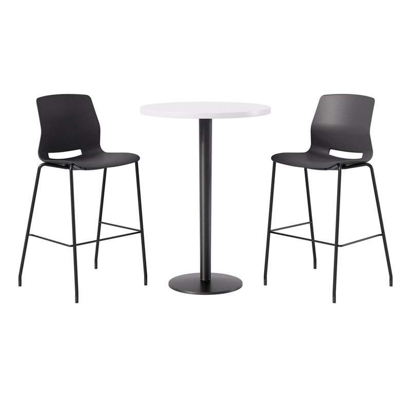 2 - Person Bar Height Dining Set, White, Black