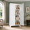 Armoire de rangement 61 po Shapely Doors, armoire de rangement en métal avec portes et tablettes réglables, pour chambre à coucher, salon (blanc)