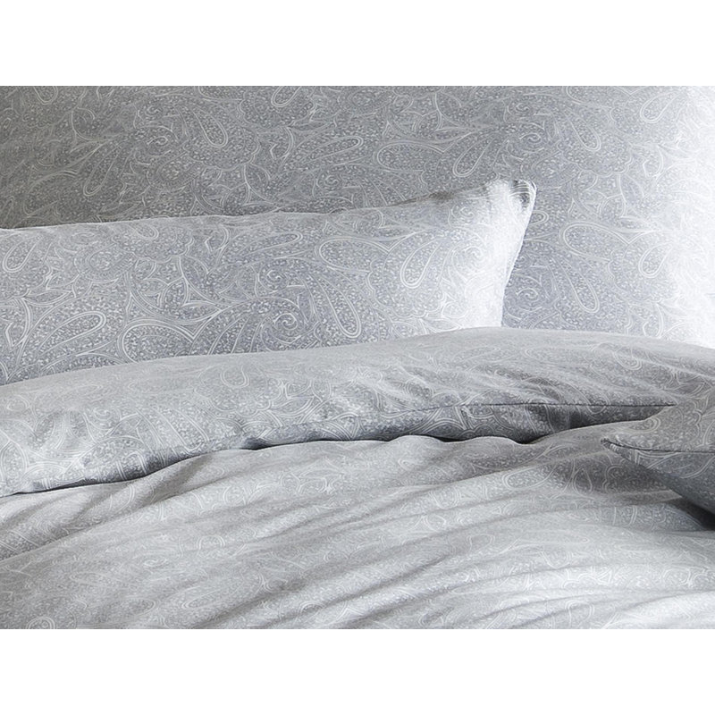 Cotton Modern Contemporary Duvet Cover Set, Single Duvet Cover + 1 Pillowcase (80 x 80), Silver