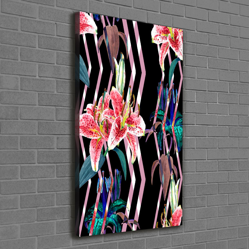 Lilies Background - Wrapped Canvas Print