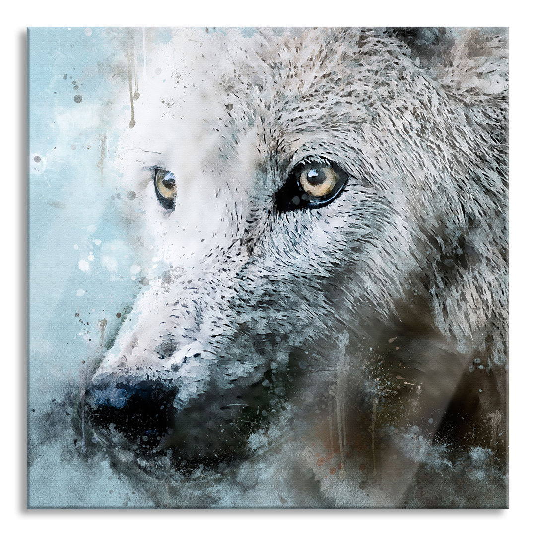 Glasbild Dreckiger Wolf Nahaufnahme