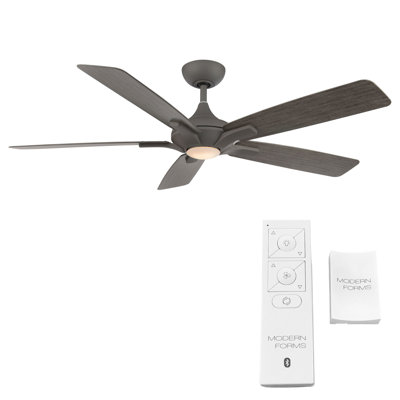 Mykonos 5 - Blade Smart Ceiling Fan with Remote Control and LED Light Kit Included, Works With Alexa and iOS / Android App