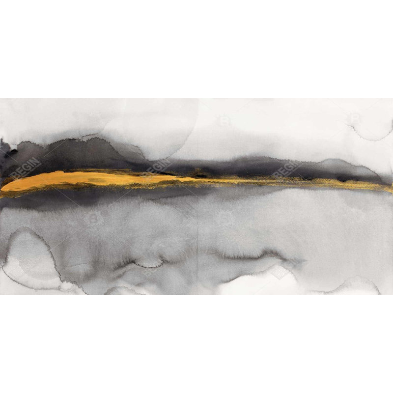 Gold stripe abstract - 15.75"x31.50" Desk mat