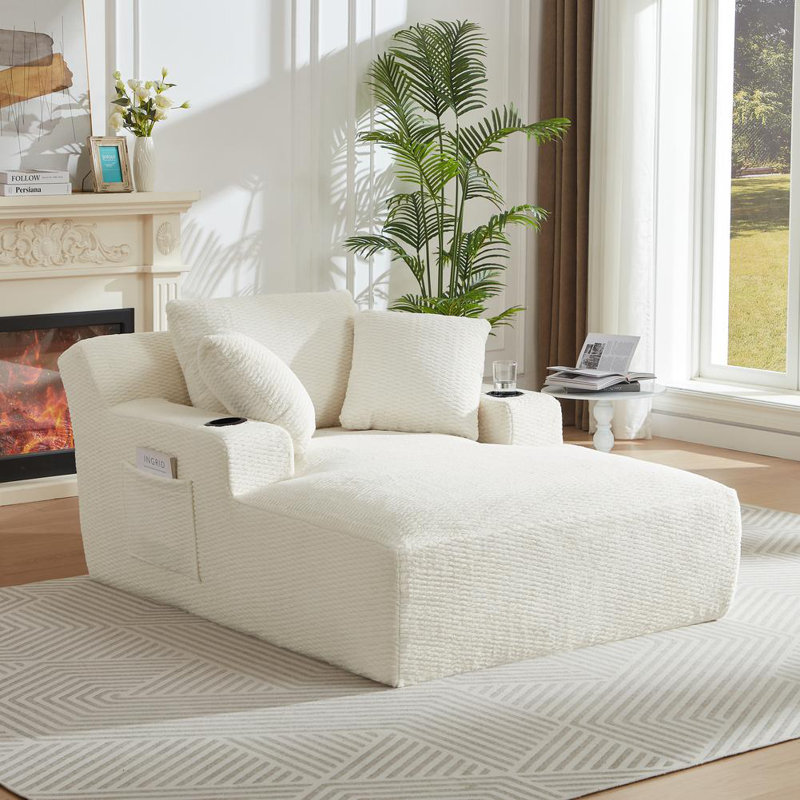 Oversized Upholstered Comfy Sleeper Sofa Chaise Lounge