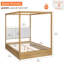Ensemble de mobilier de chambre à coucher Lysiane, grand lit à baldaquin en bois massif et commode 106 po avec 9 tiroirs-144353605