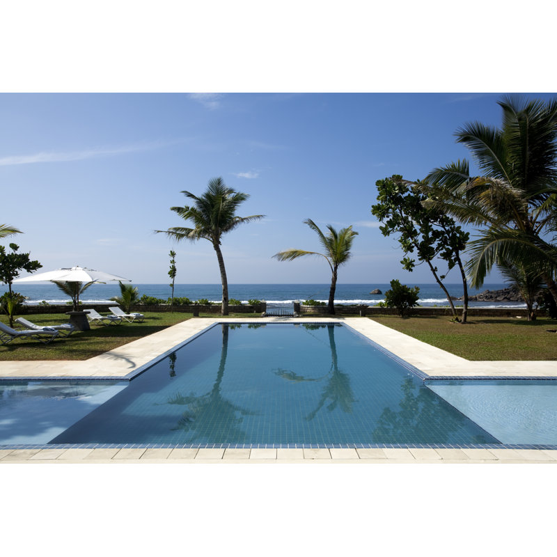 Luxury Villa Swimming Pool by Laughingmango - No Frame Print on Canvas, 20cm H x 30cm W
