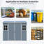 Remise de rangement extérieure grise 8 pi x 4 po avec plancher - deux fenêtres pour éclairage naturel, porte double verrouillable par cadenas, résine robuste, ventilation des évents, cour en plastique facile à installer et couleur de pelouse,