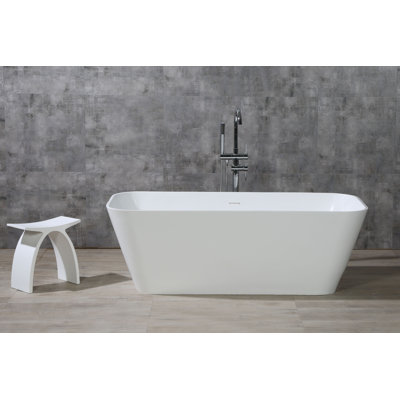 67.75 " L x 31.25 " W Freestanding Soaking Resin Bathtub