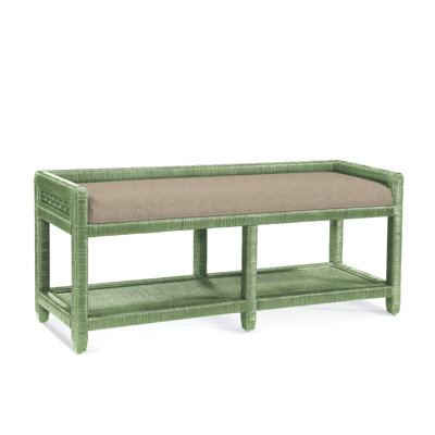 Glinda Wicker Shelves Storage Bench by Birch Lane