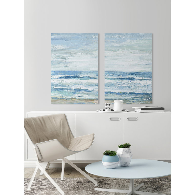 " Ride The Waves " by Marmont Hill 2 - Pieces Painting Print, 12" H x 8" W