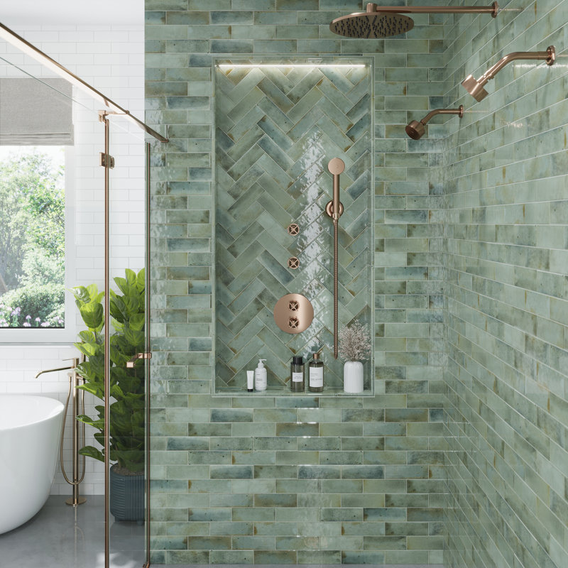 Antiek 7.9 L x 1.25 W Tile Trim, Sage Green
