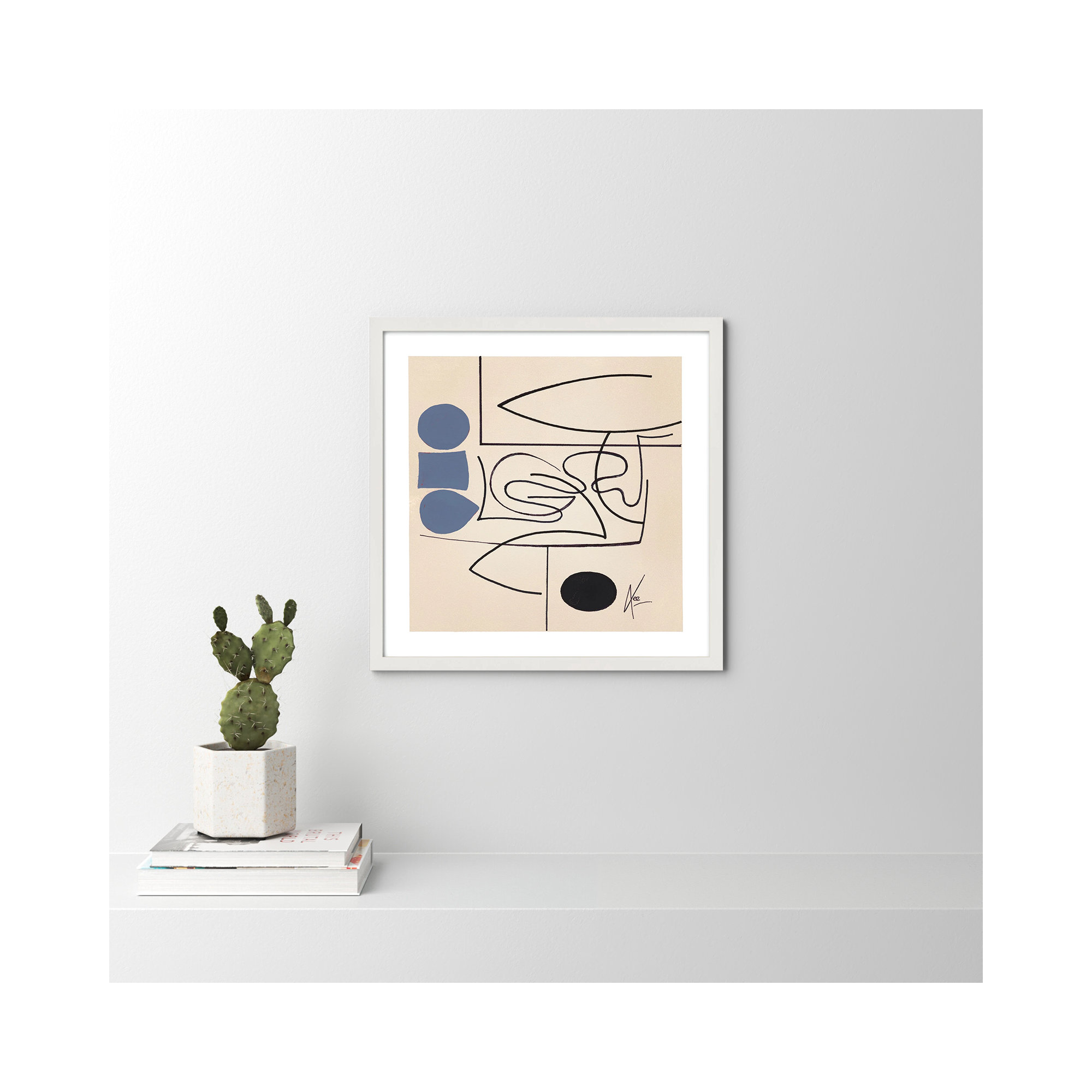 Reflection 2 by Lee Lessem, 24" H x 24" W x 1.25" D, White