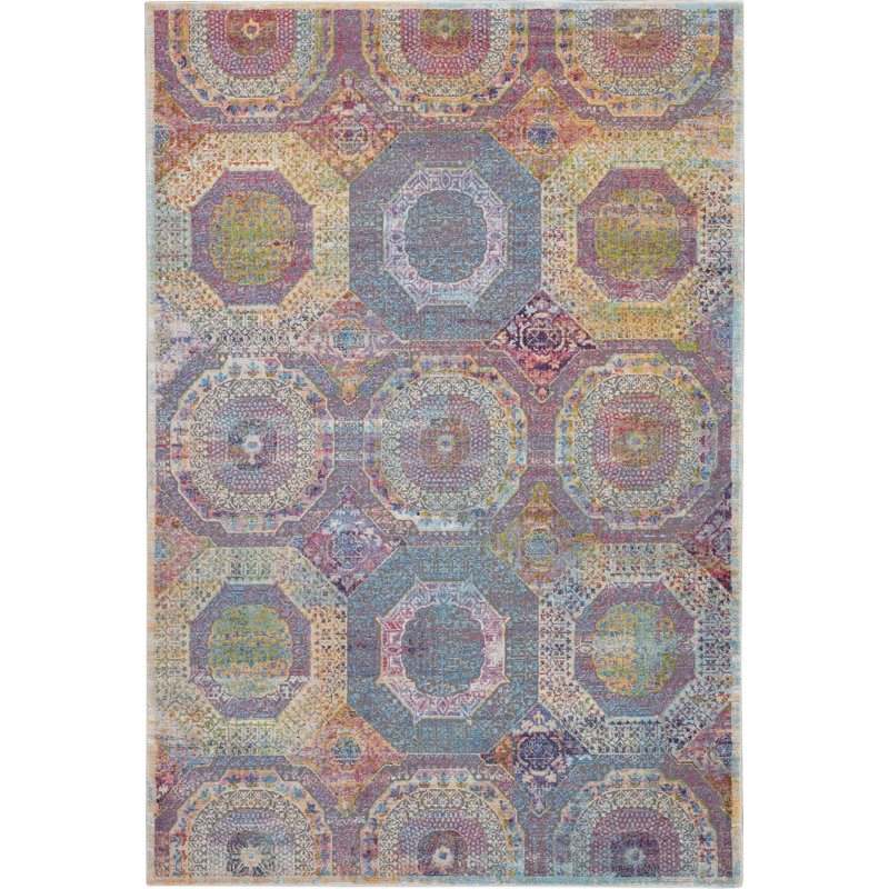 Bungalow Rose Geometric Indoor Rug, Rectangle 4' x 6'