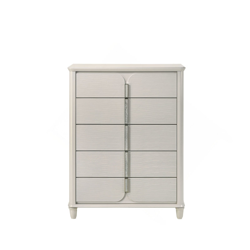 Commode finition perle blanche