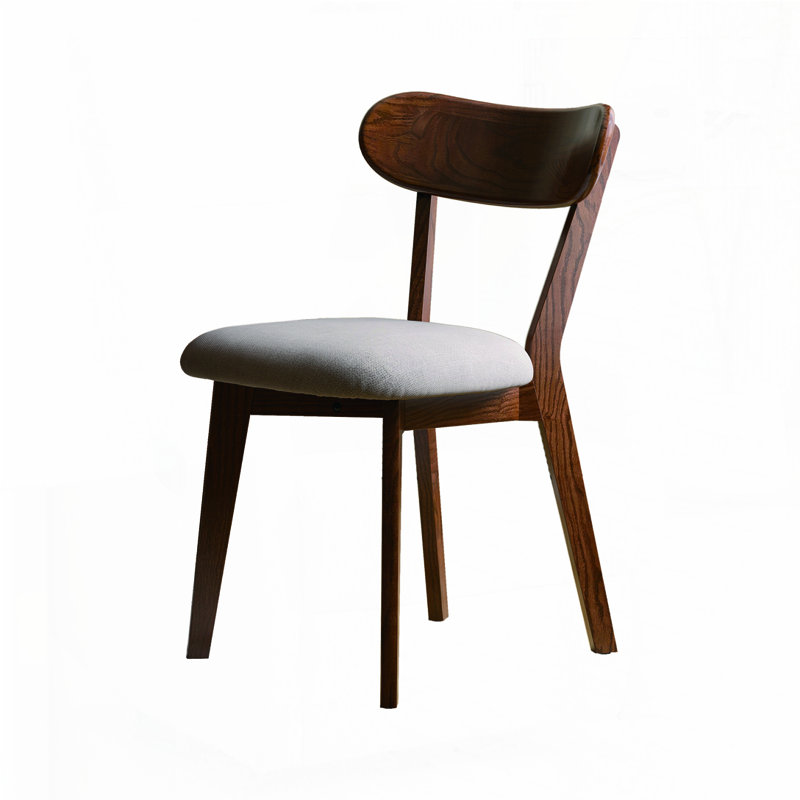Chaise en bois massif, Noyer, Blanc