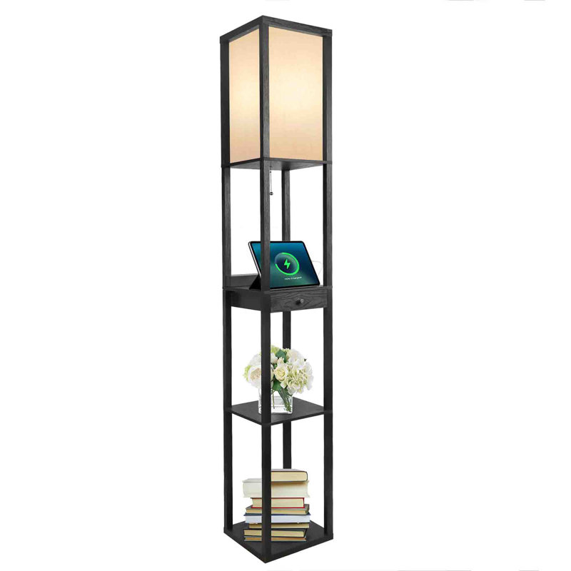 Rejeania 160cm Column Floor Lamp, Black