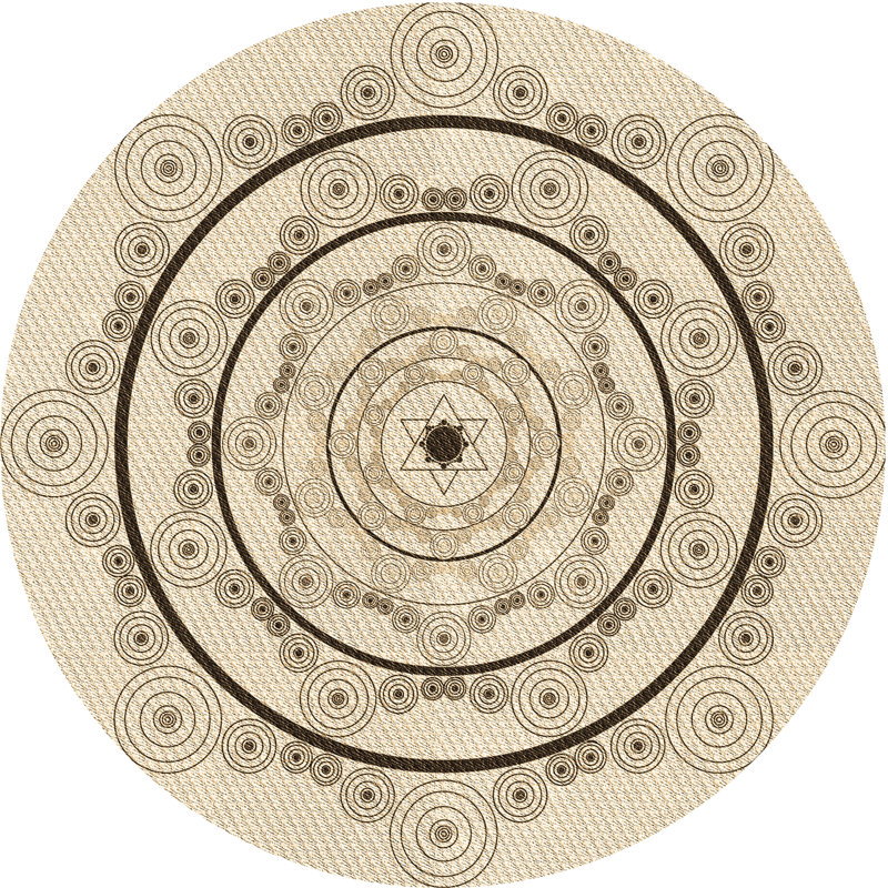 Geometric Indoor Rug, Round 4'