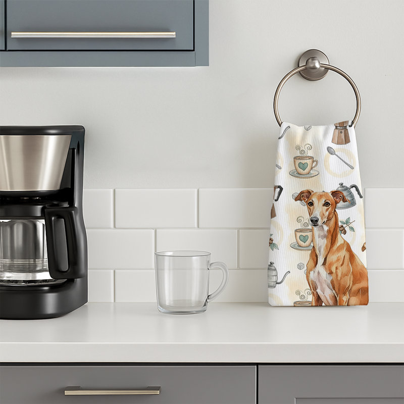 Red Greyhound Coffee Bar Kitchen Towel, Red Greyhound