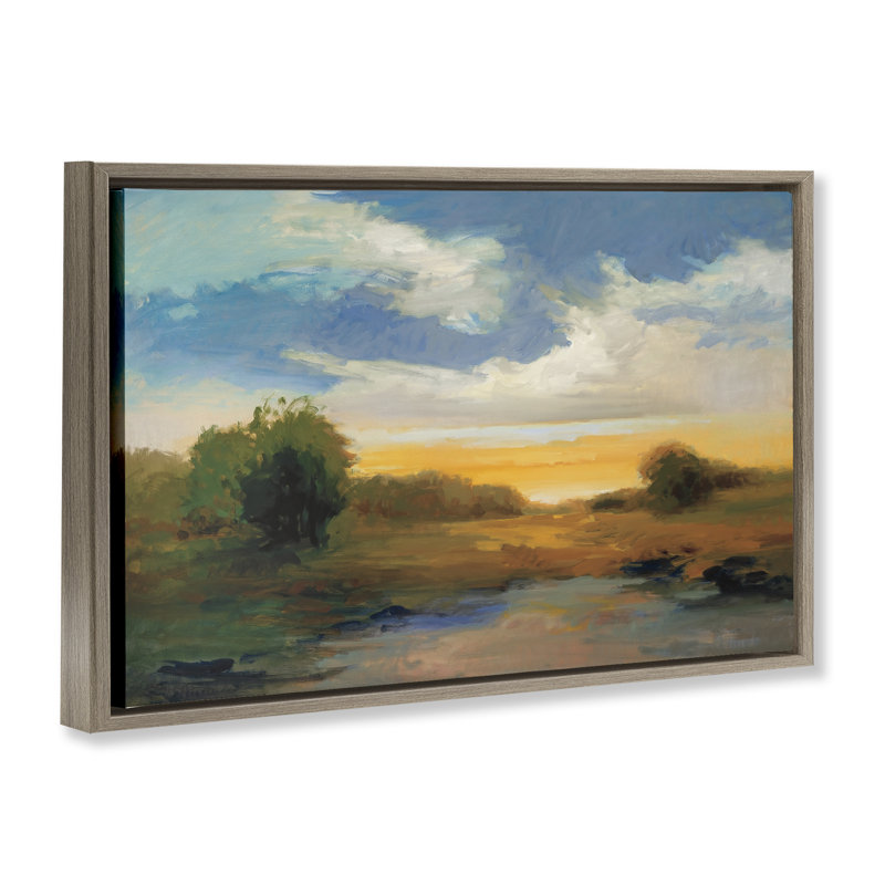 Cadre flottant Charismatic Clouds Sunset, design par Vicki McMurry, Cadre flottant orme Montalcino, H 21 po x l 31 po