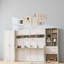 Lit escamotable double pleine grandeur avec placard, tiroirs et tablettes