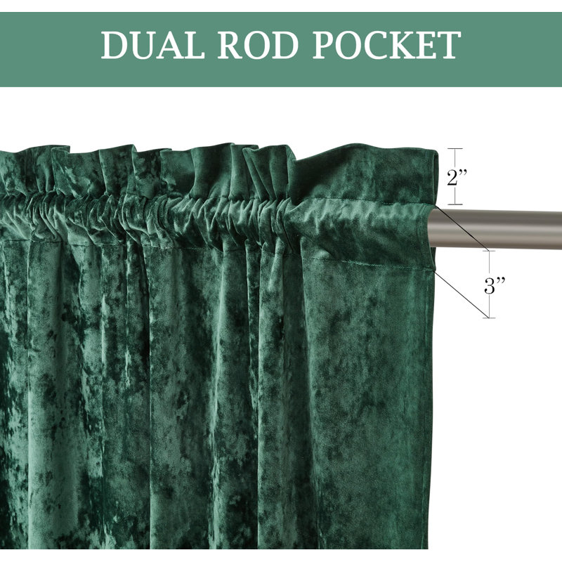 Forest Green Velvet Room-Darkening Window Panel Set