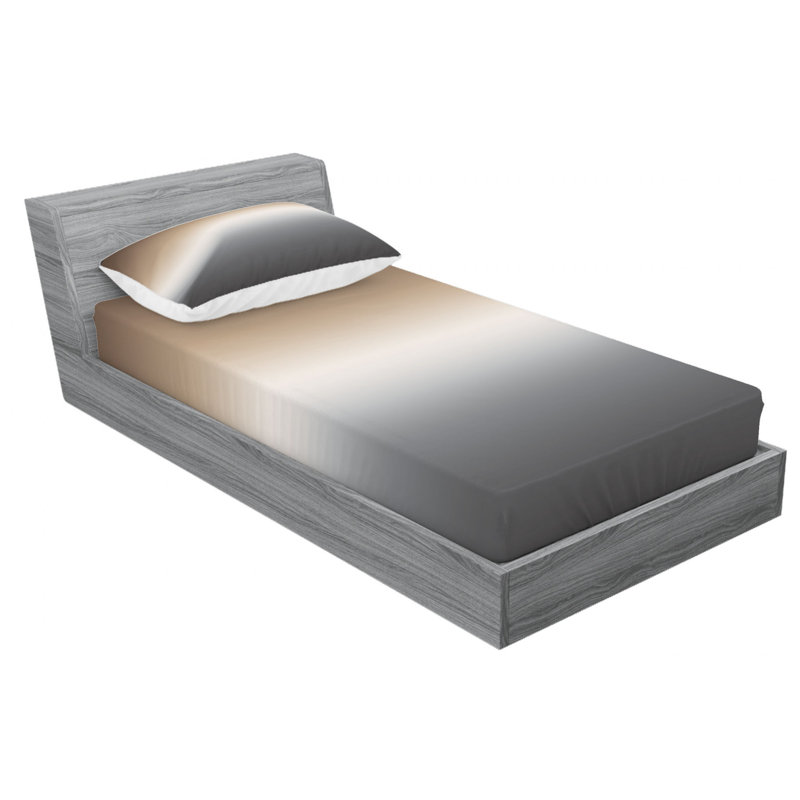 Microfiber Ombre Sheet Set, Full Sheet Set with Fitted Sheet, Brown/Gray